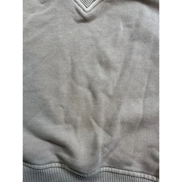 Aerie Women's XS Tan Light Brown Cropped Oversized Double V-Neck Sweatshirt Boxy - Picture 6 of 9